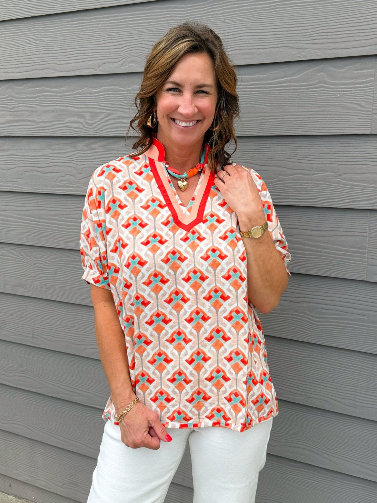 Sunset Mosaic Dolman Top - Jessi Jayne Boutique