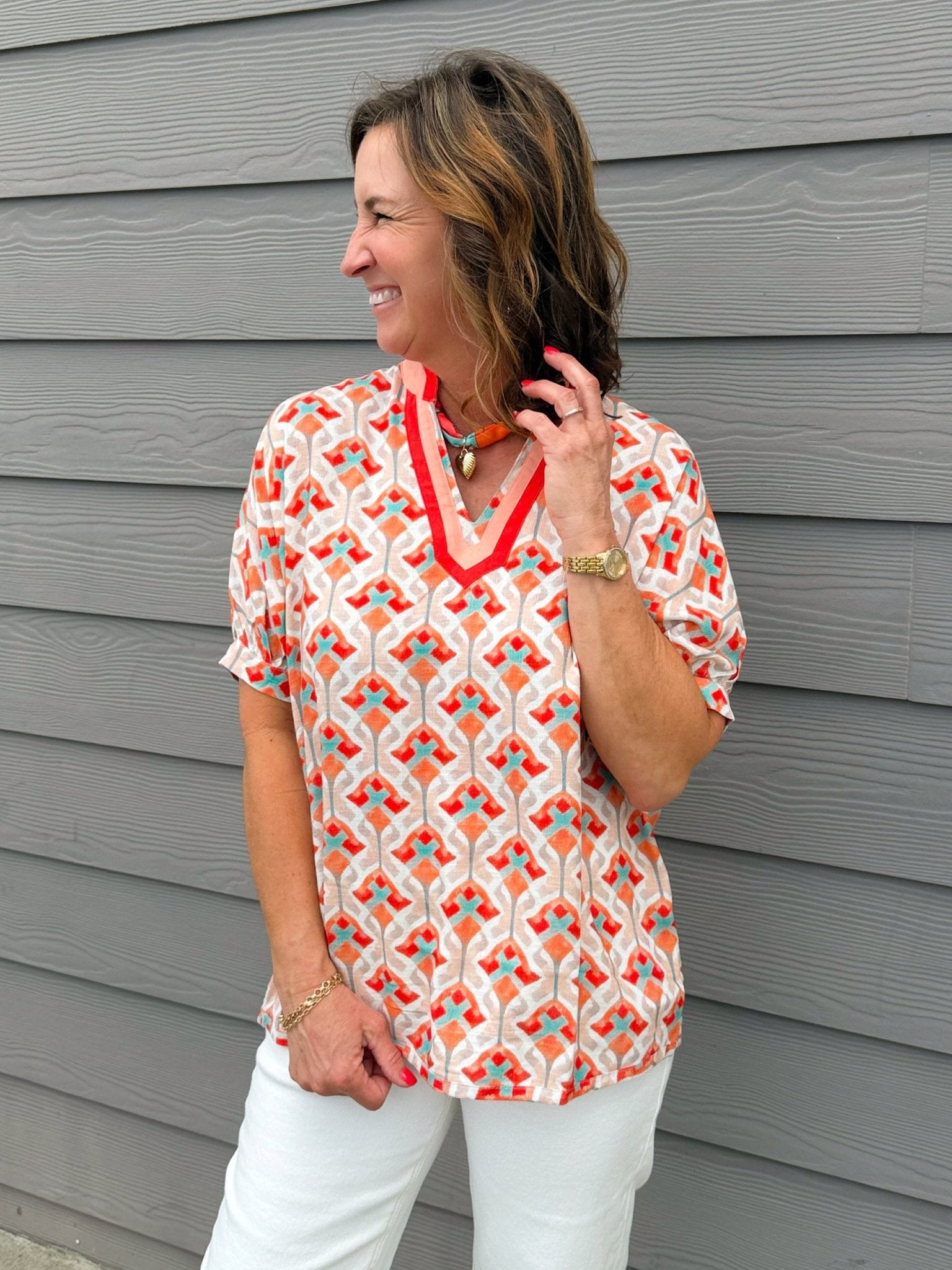 Sunset Mosaic Dolman Top - Jessi Jayne Boutique