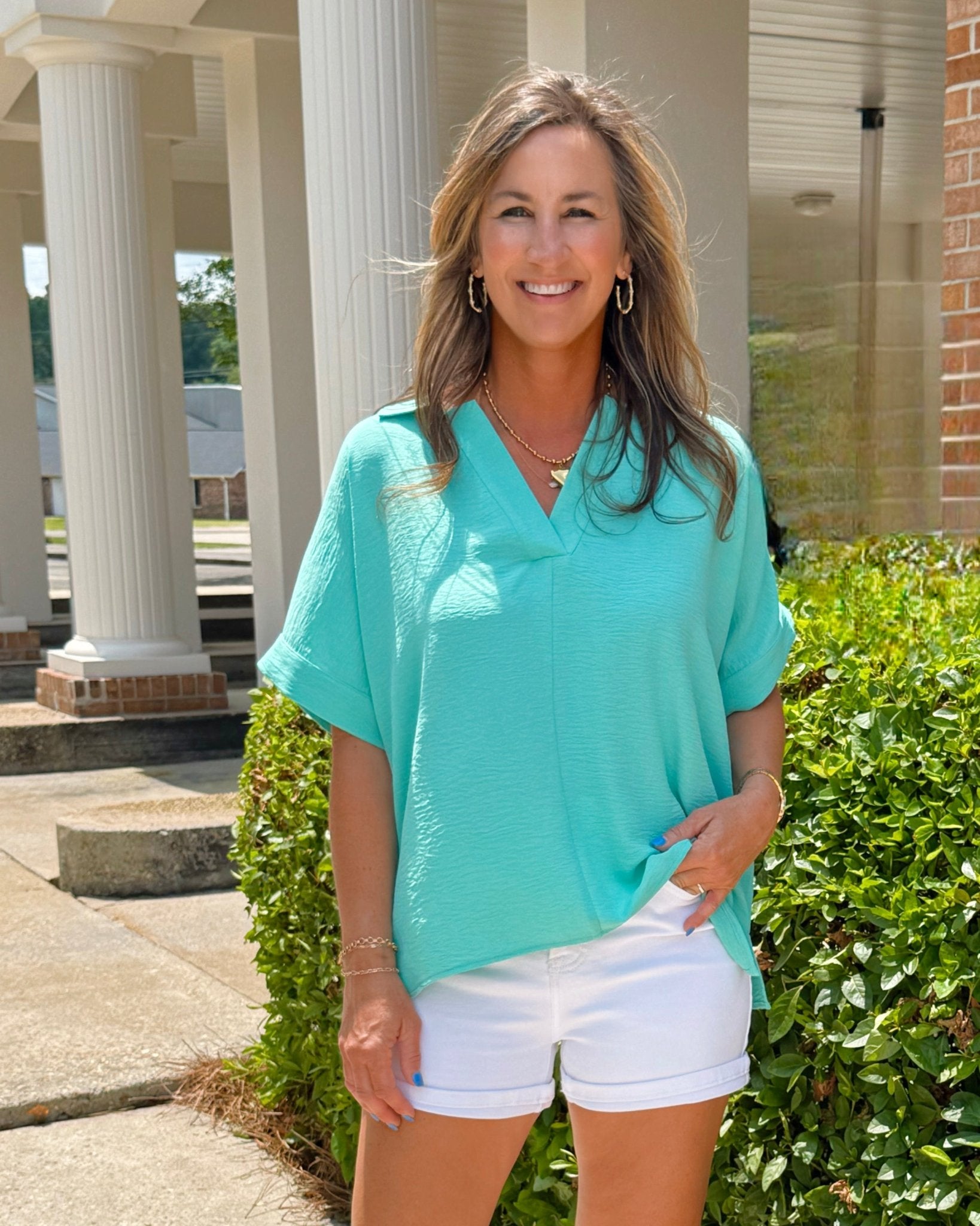 Bliss Mode Collared Popover Top - Jessi Jayne Boutique