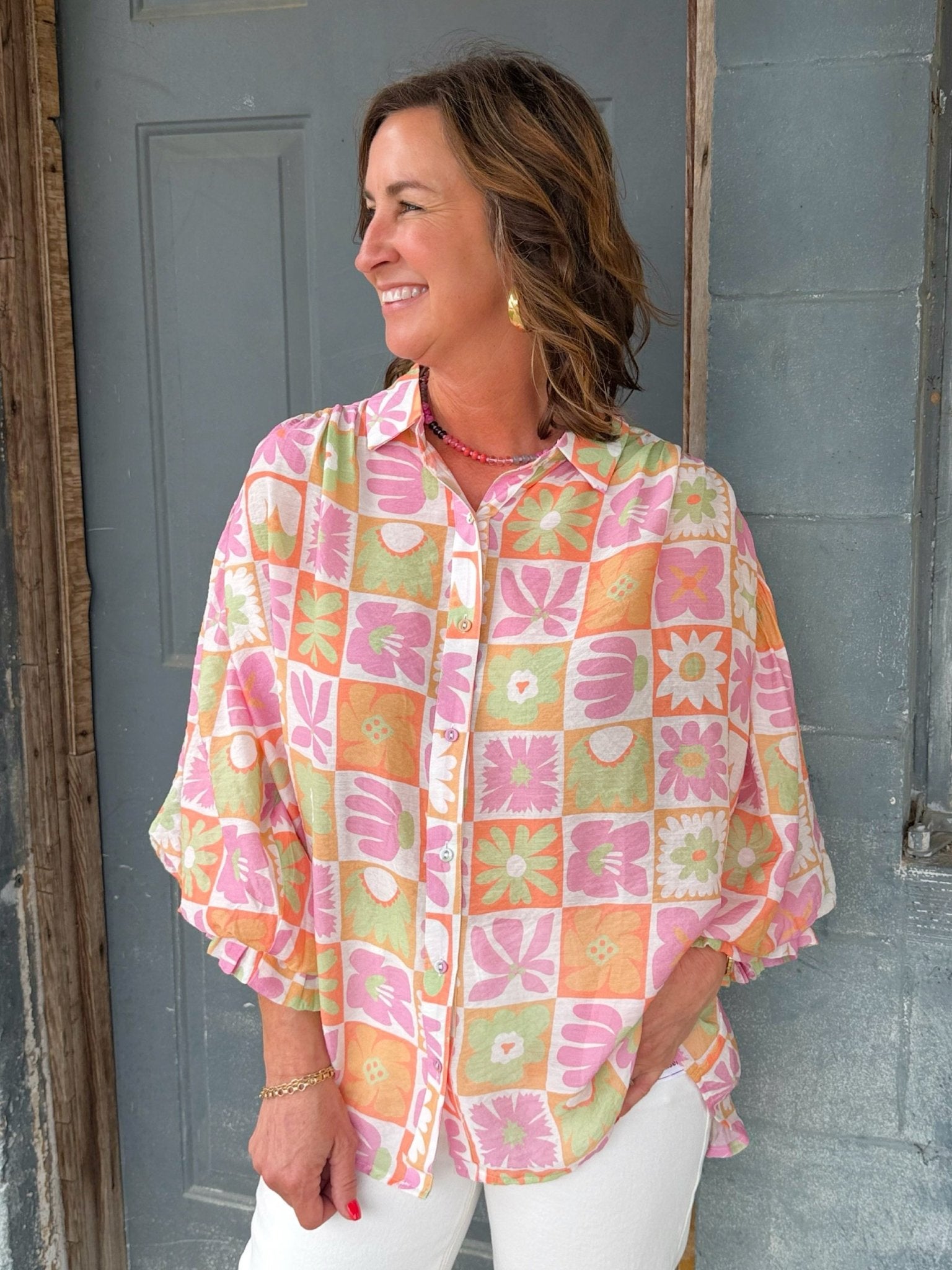 Retro Garden Patchwork Top - Jessi Jayne Boutique