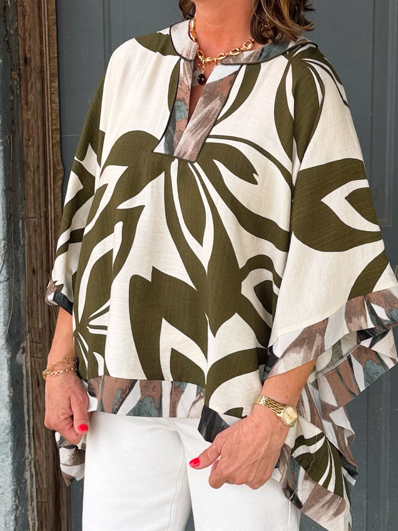 Olive Palm Breeze Top - Jessi Jayne Boutique