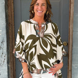 Olive Palm Breeze Top - Jessi Jayne Boutique