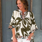 Olive Palm Breeze Top - Jessi Jayne Boutique
