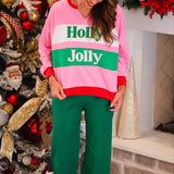 PREORDER- Holly Jolly Color Block Pullover