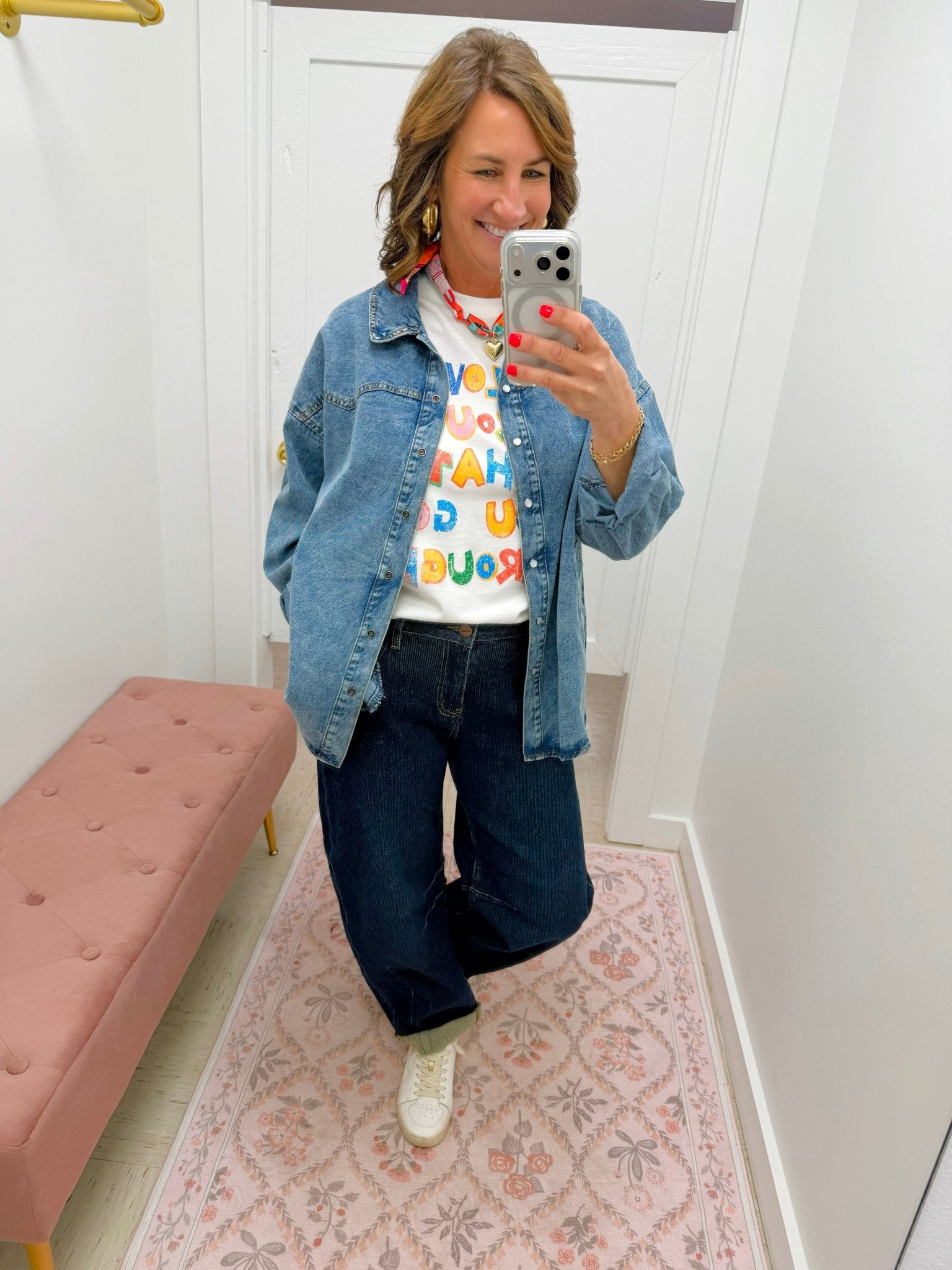 Everyday Ease Denim Shirt Top - Jessi Jayne Boutique