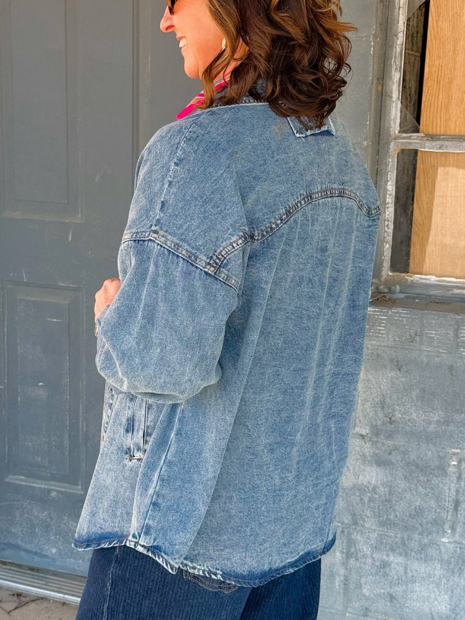 Everyday Ease Denim Shirt Top - Jessi Jayne Boutique