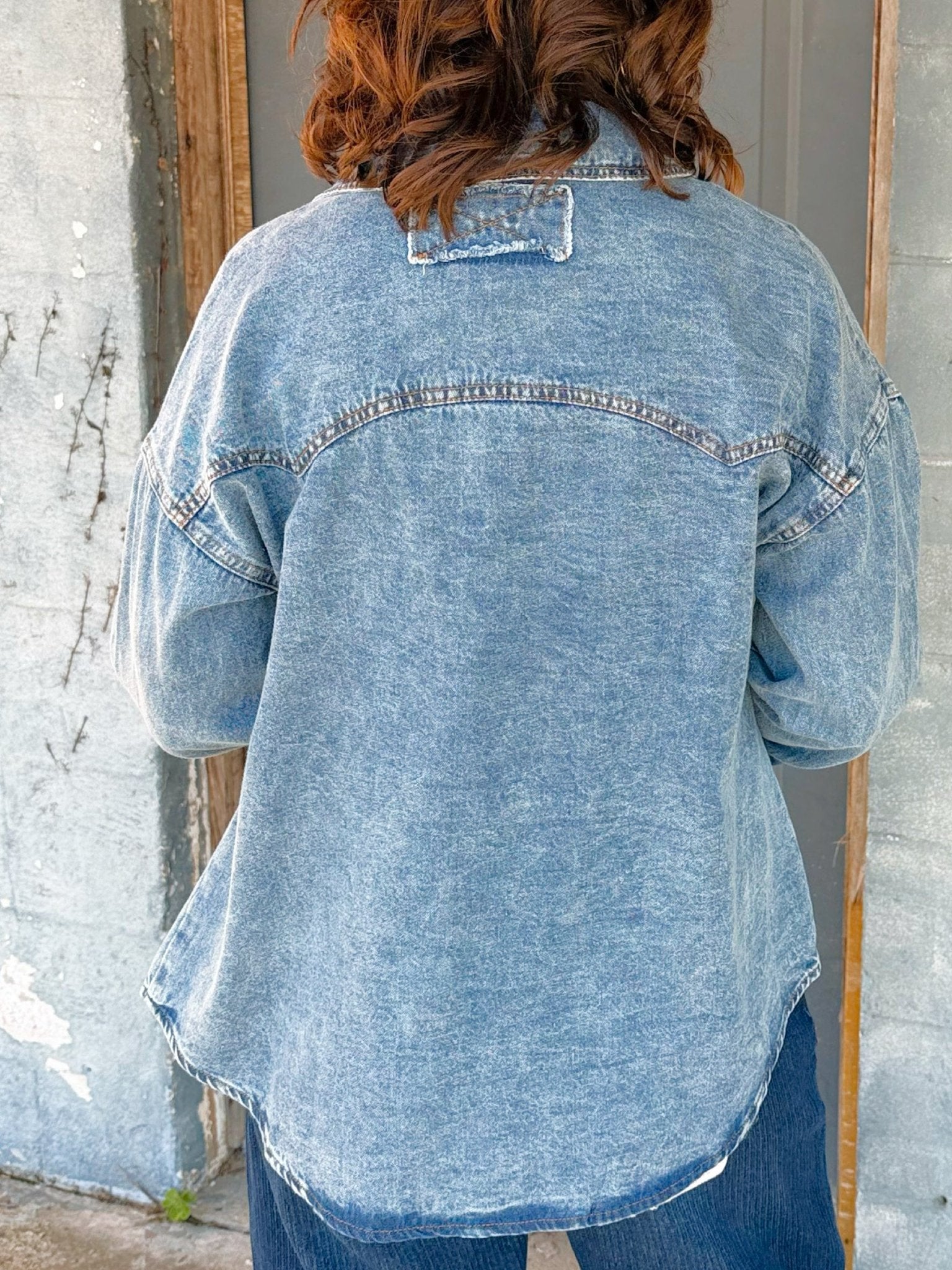 Everyday Ease Denim Shirt Top - Jessi Jayne Boutique