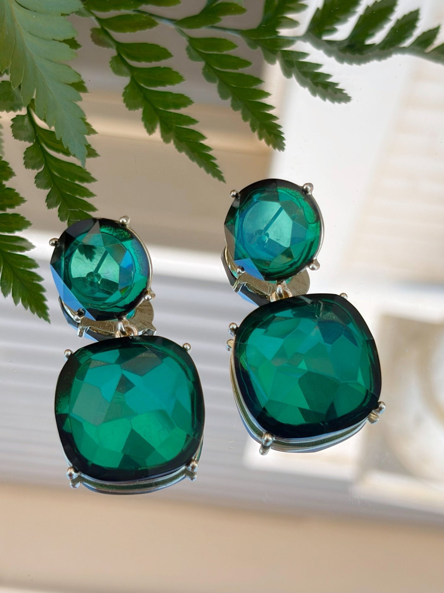 Emerald Radiance Statement Earrings - Jessi Jayne Boutique