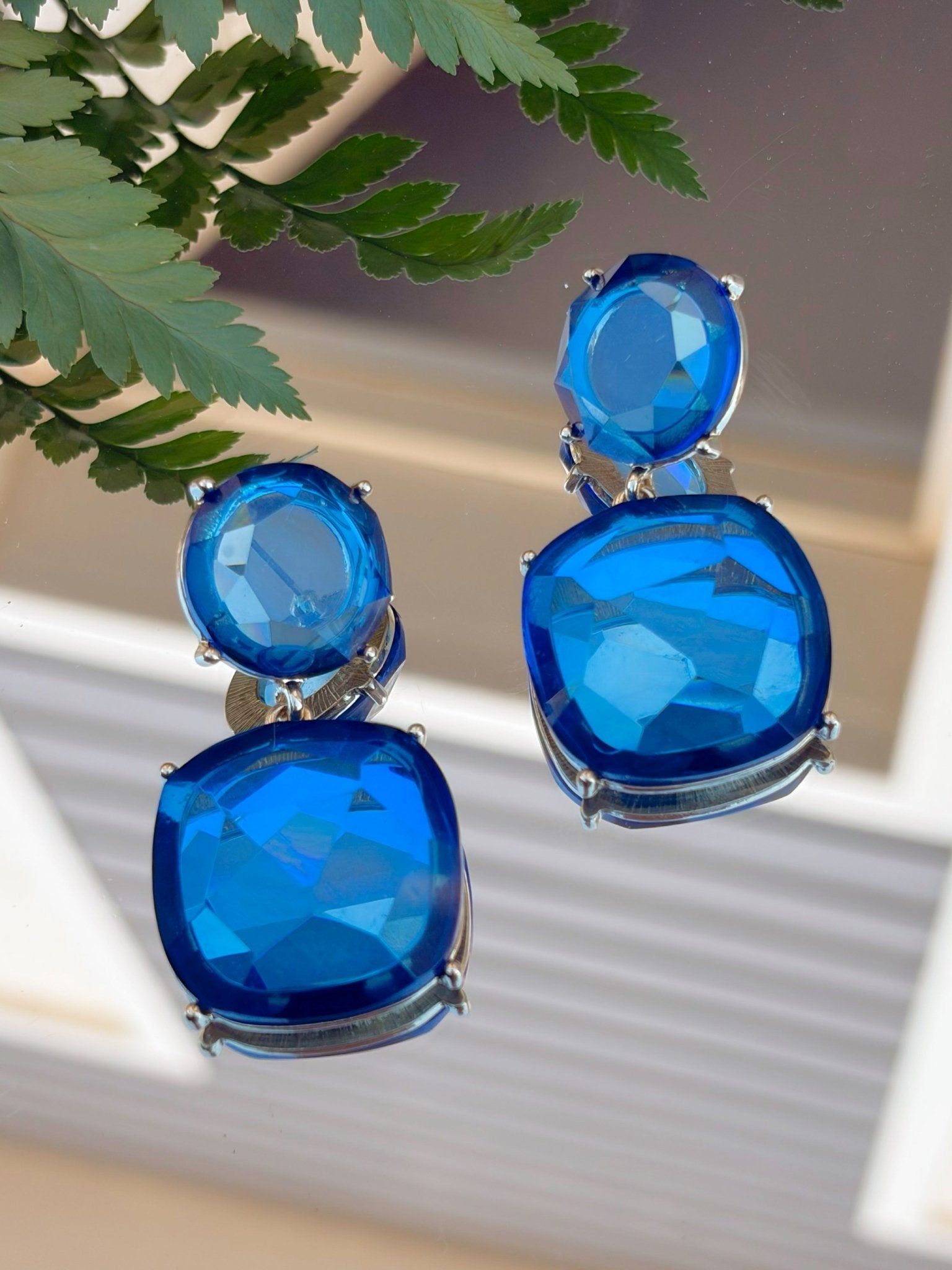 Sapphire Radiance Statement Earrings - Jessi Jayne Boutique