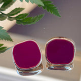 Ruby Glow Square Stud Earrings - Jessi Jayne Boutique