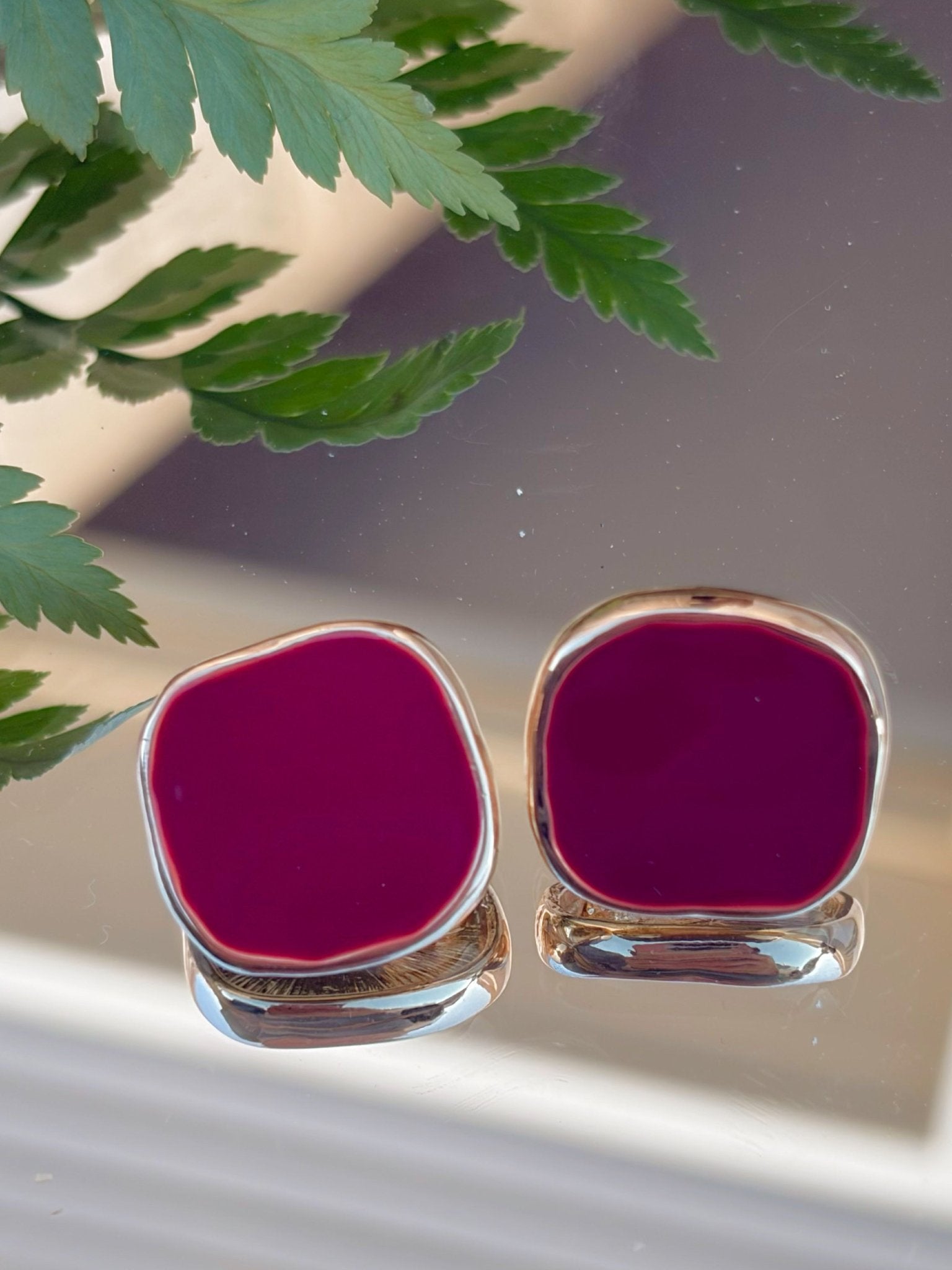 Ruby Glow Square Stud Earrings - Jessi Jayne Boutique