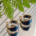 Midnight Stone Hoop Earrings - Jessi Jayne Boutique