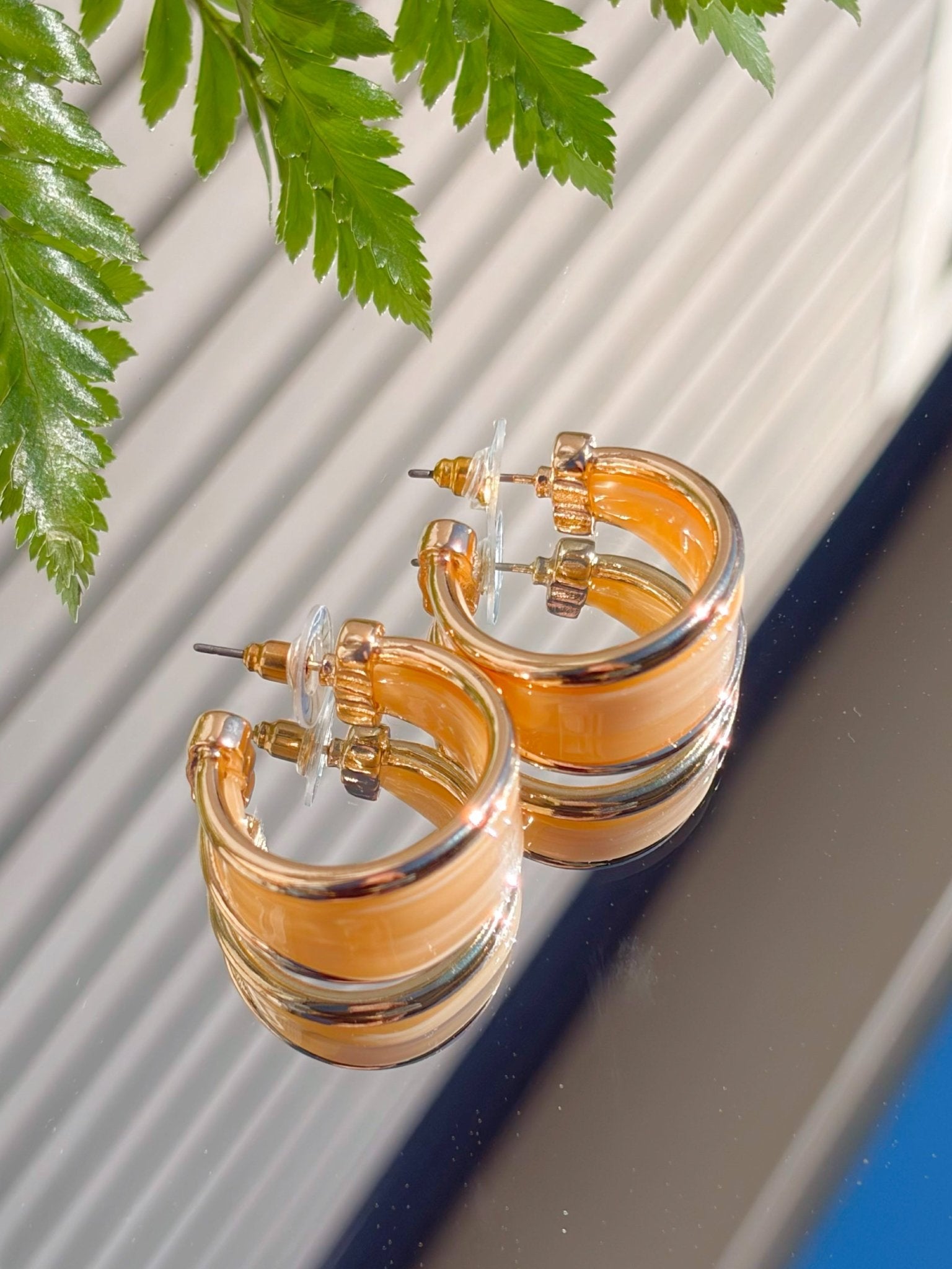 Honey Marble Hoop Earrings - Jessi Jayne Boutique