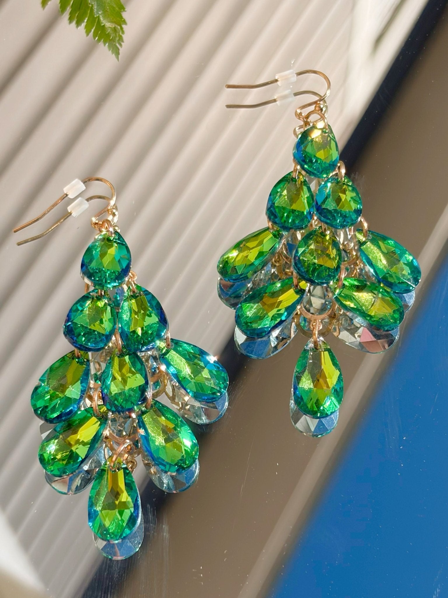 Emerald Cascade Crystal Earrings - Jessi Jayne Boutique