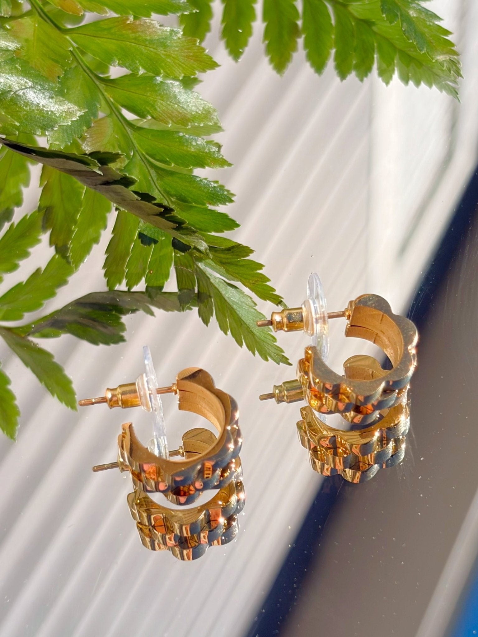 Golden Chain Hoop Earrings - Jessi Jayne Boutique