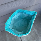 BEACH Pink Striped Pattern Summer Tote Bag - Jessi Jayne Boutique