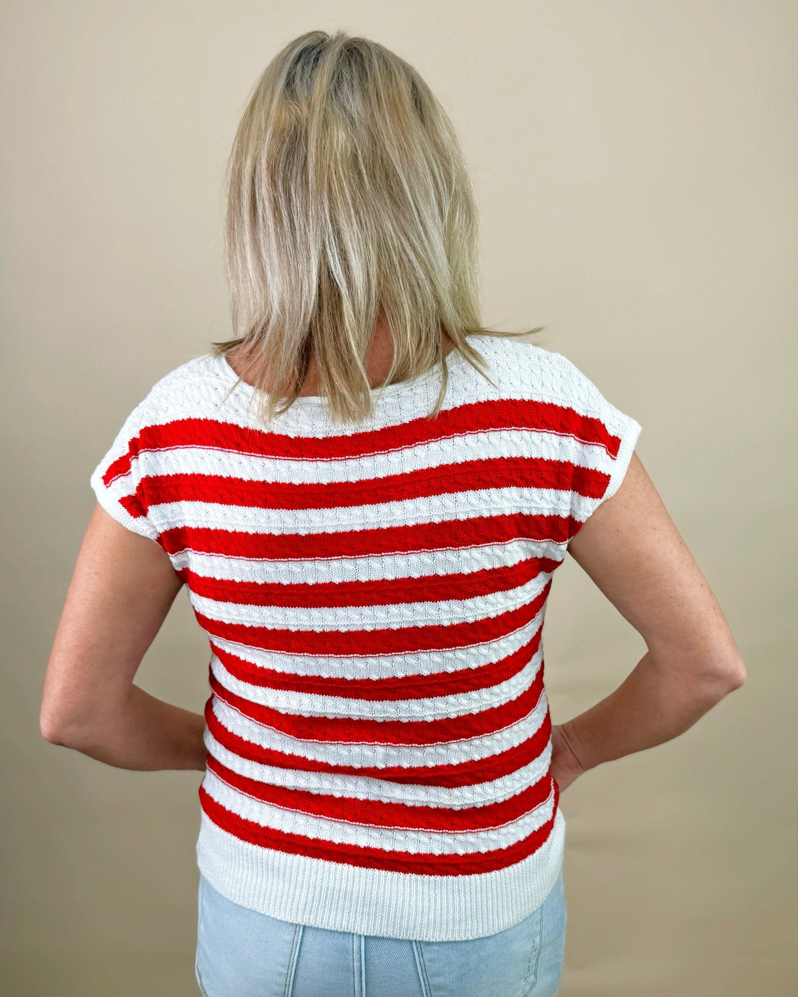 Classic Knit and Stripe Sweater Tank - Jessi Jayne Boutique