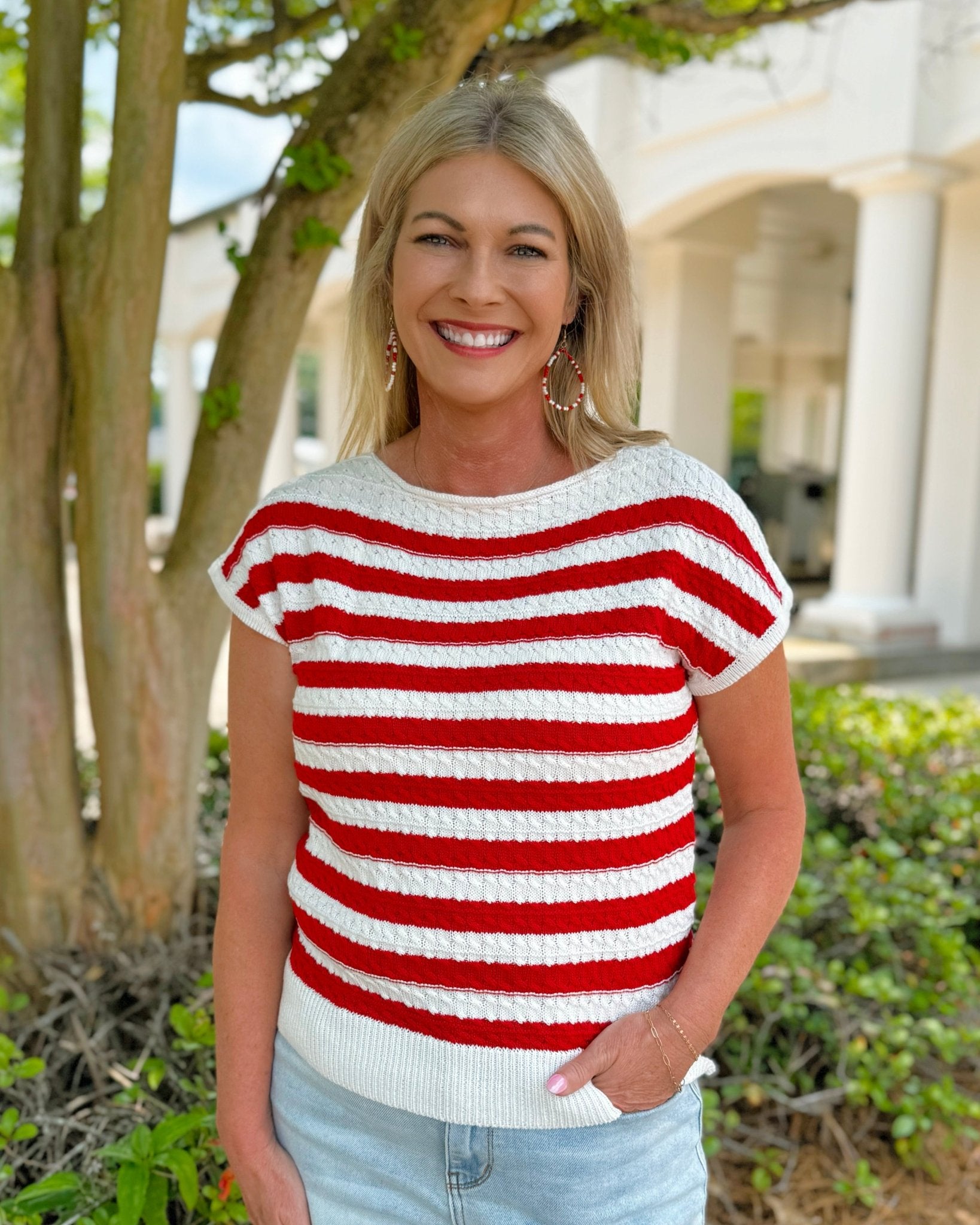 Classic Knit and Stripe Sweater Tank - Jessi Jayne Boutique