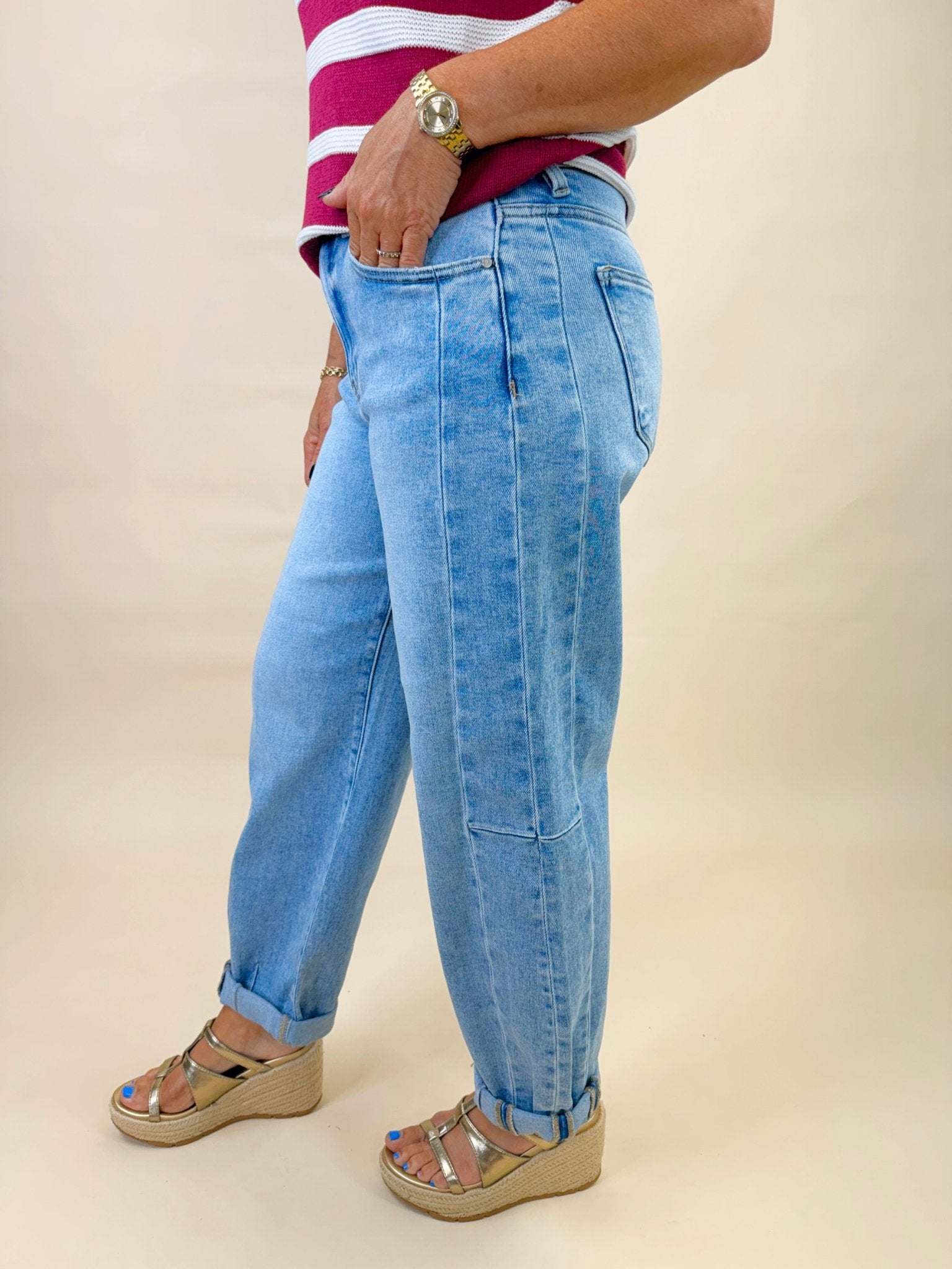 Risen Easy Street Barrel Jeans - Jessi Jayne Boutique