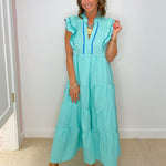 Seaside Scallop Tiered Maxi Dress - Jessi Jayne Boutique