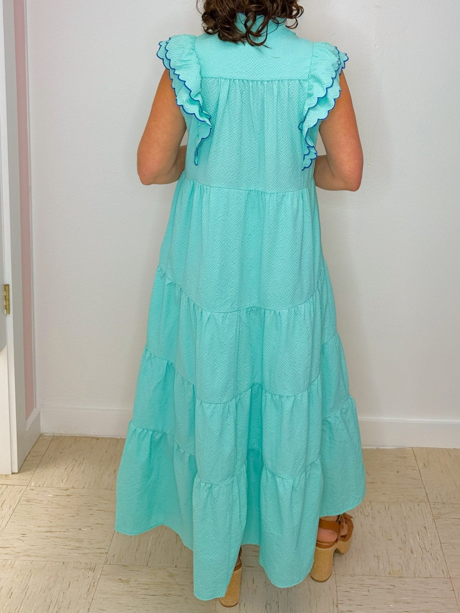 Seaside Scallop Tiered Maxi Dress - Jessi Jayne Boutique