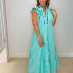 Seaside Scallop Tiered Maxi Dress - Jessi Jayne Boutique