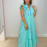 Seaside Scallop Tiered Maxi Dress - Jessi Jayne Boutique