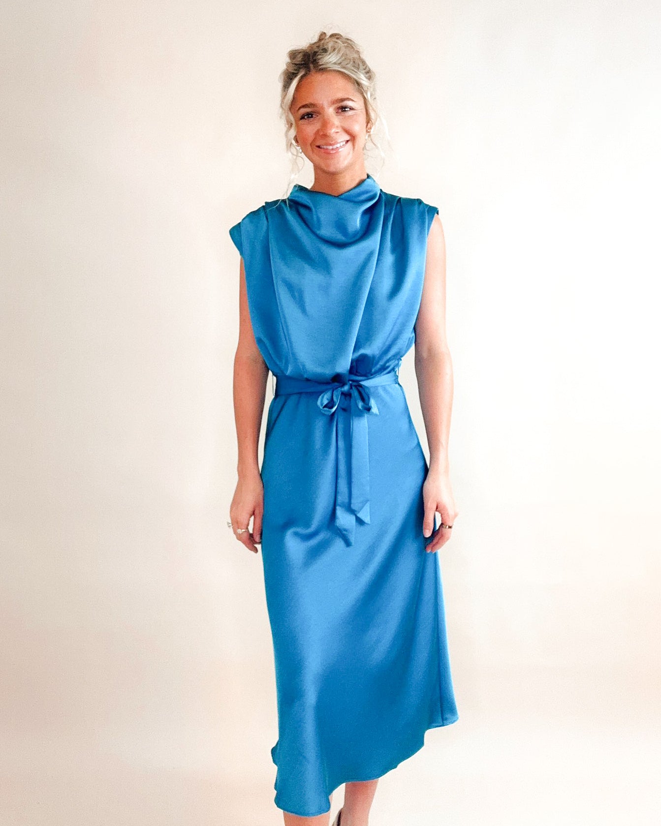 Polished Poise Mock Neck Midi Dress - Jessi Jayne Boutique