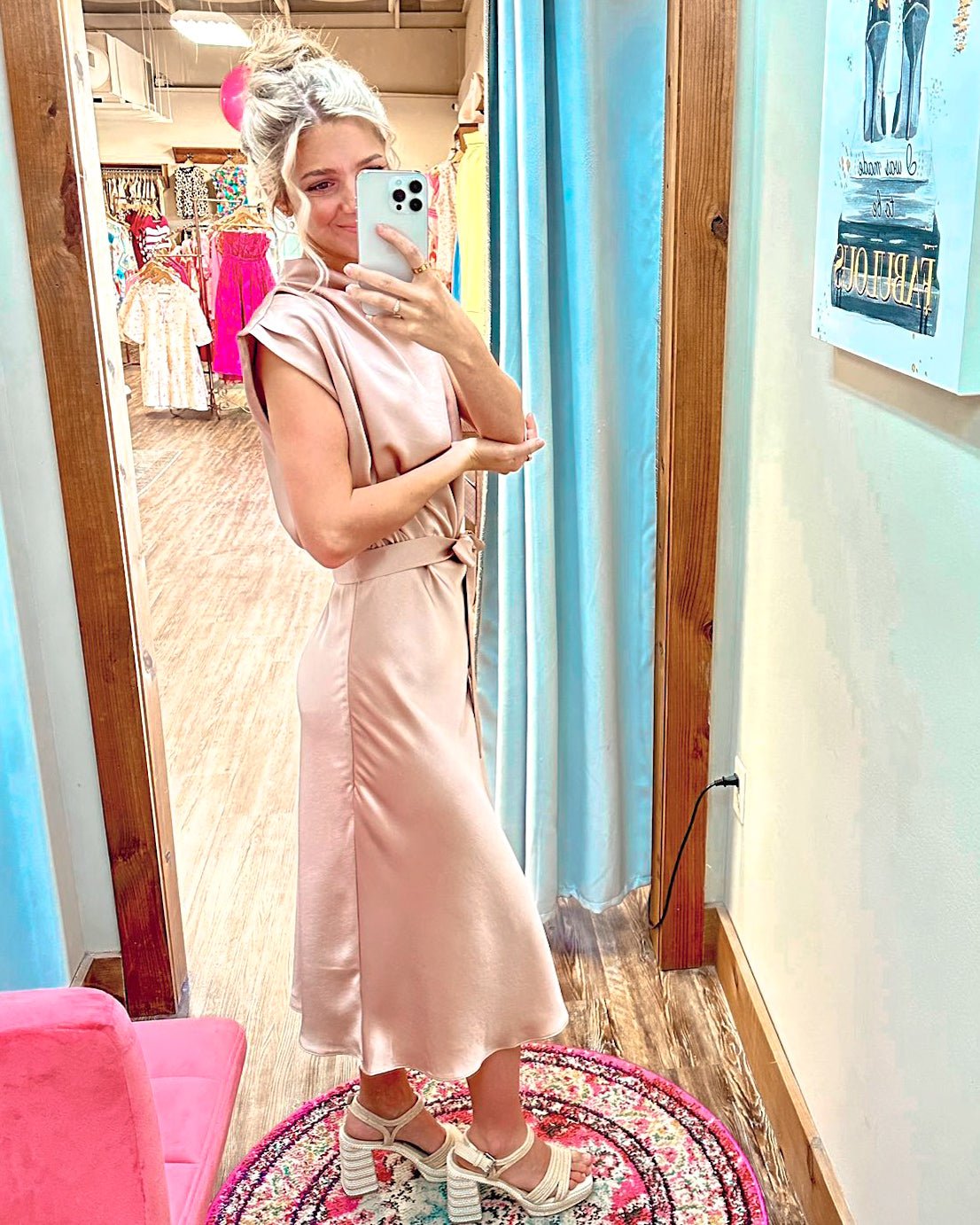 Polished Poise Mock Neck Midi Dress - Jessi Jayne Boutique