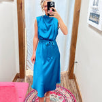 Polished Poise Mock Neck Midi Dress - Jessi Jayne Boutique