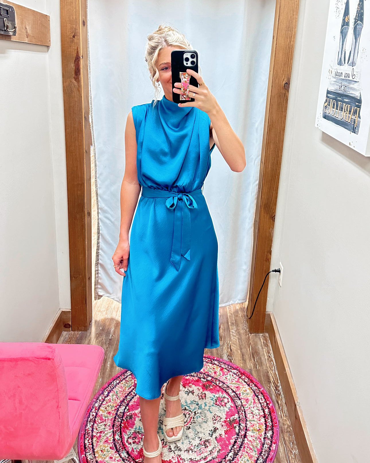 Polished Poise Mock Neck Midi Dress - Jessi Jayne Boutique