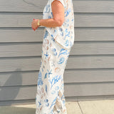 Seaside Sketch Button Down Top and Pant Set - Jessi Jayne Boutique