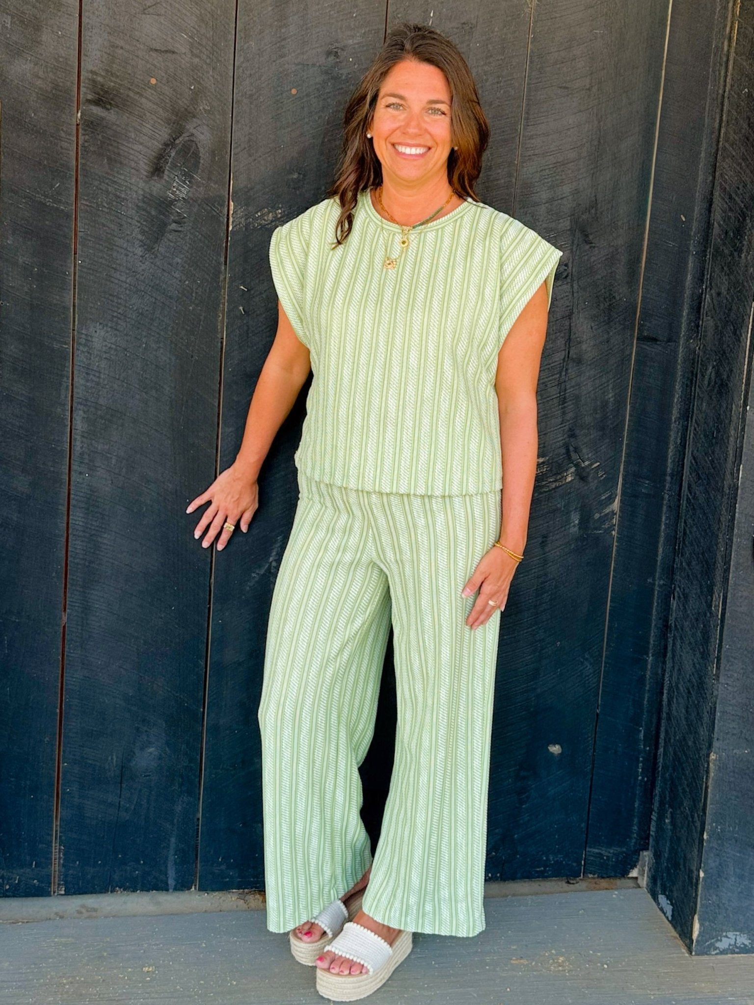 Easy Does It Green Pants Set - Jessi Jayne Boutique