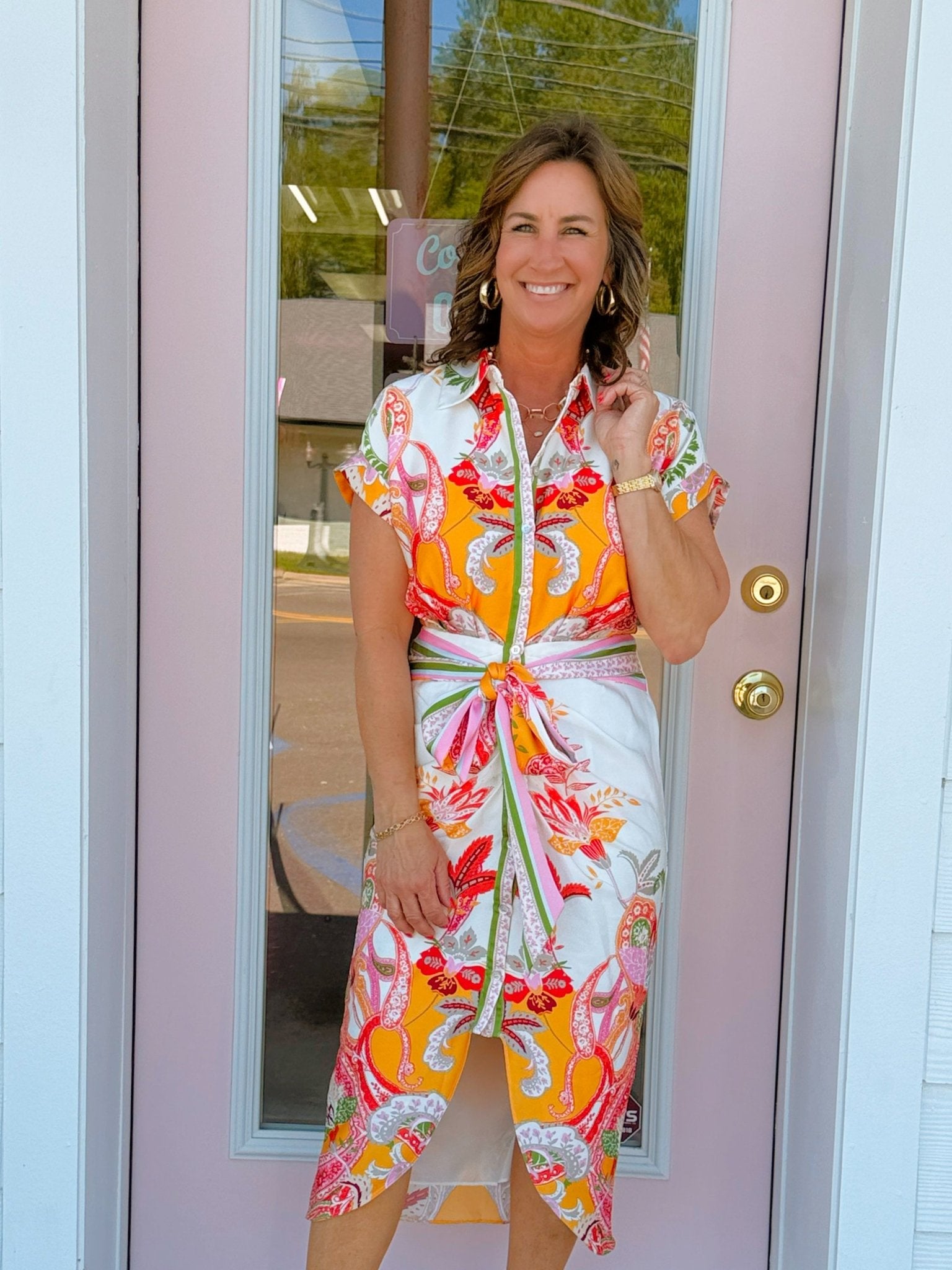 Painted Garden Button Down Dress - Jessi Jayne Boutique