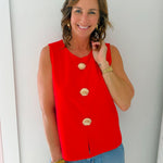 Seaside Statement Sleeveless Top - Jessi Jayne Boutique