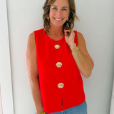 Seaside Statement Sleeveless Top - Jessi Jayne Boutique