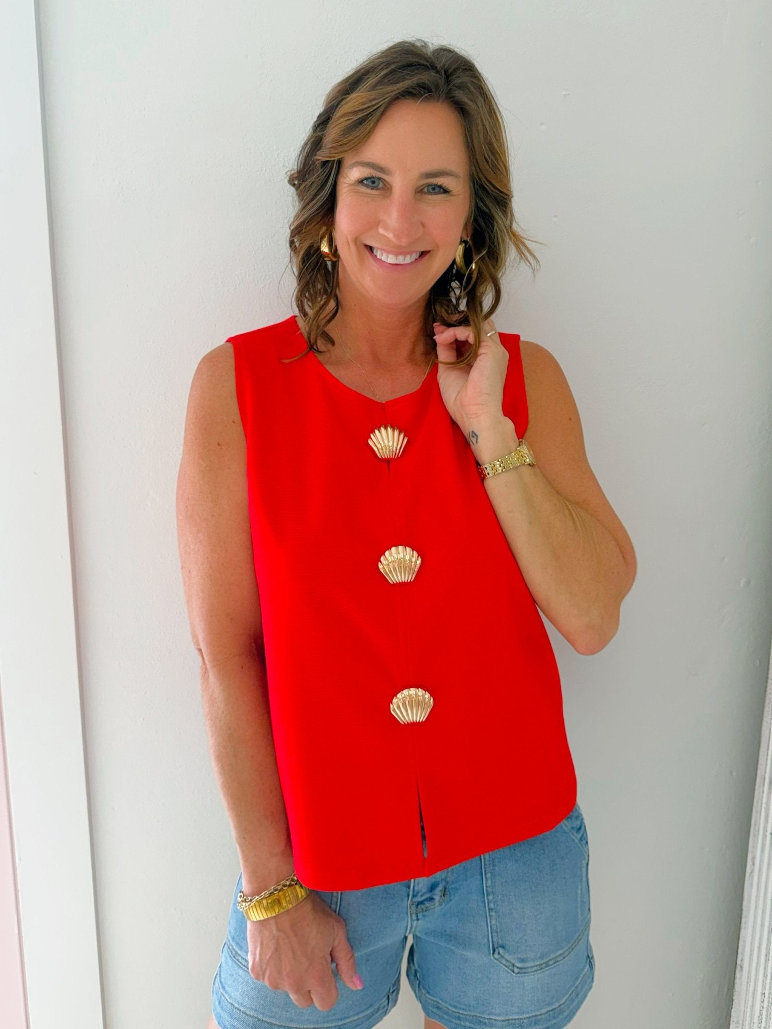 Seaside Statement Sleeveless Top - Jessi Jayne Boutique