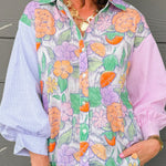 Petal Patchwork Button Down Top - Jessi Jayne Boutique