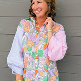 Petal Patchwork Button Down Top - Jessi Jayne Boutique