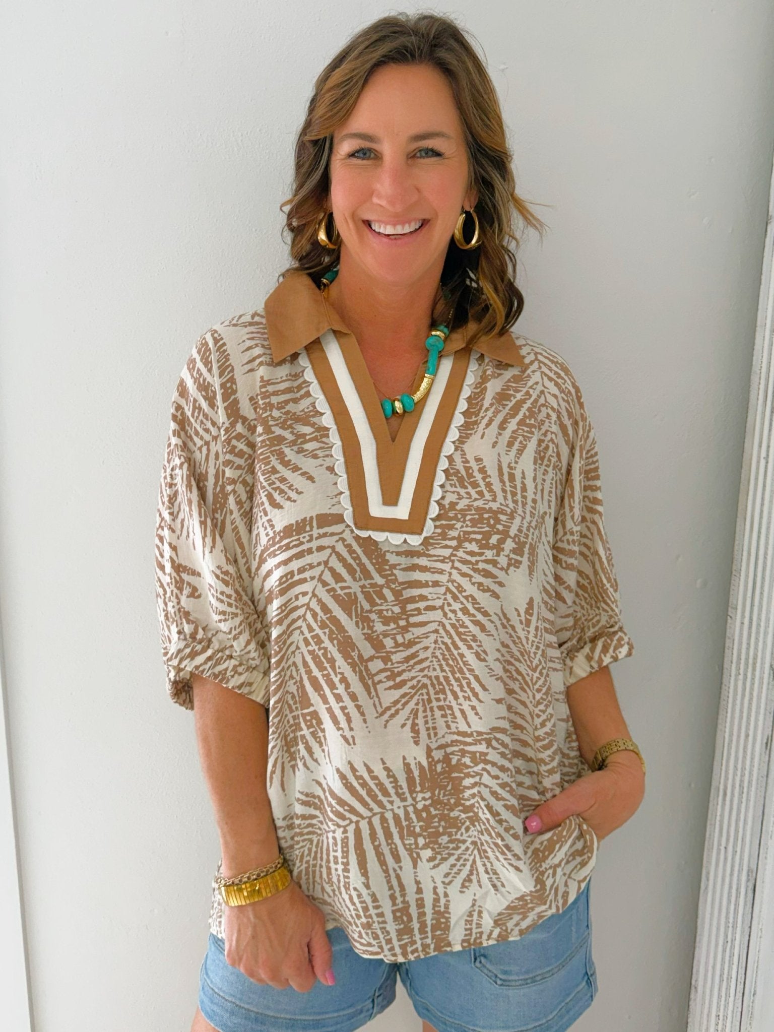 Palm Retreat Dolman Top - Jessi Jayne Boutique