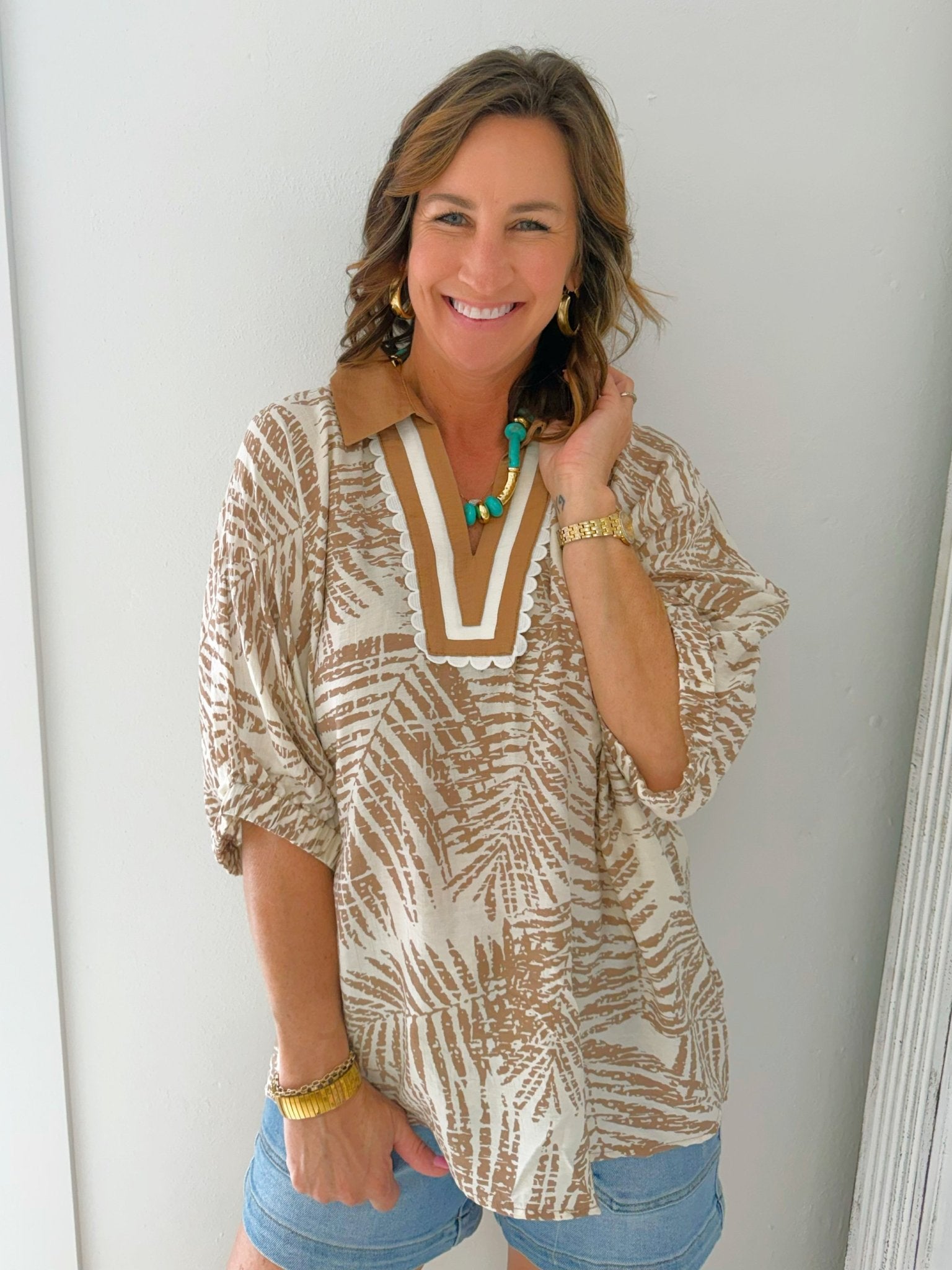 Palm Retreat Dolman Top - Jessi Jayne Boutique