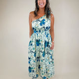 Island Muse One - Shoulder Midi Dress - Jessi Jayne Boutique