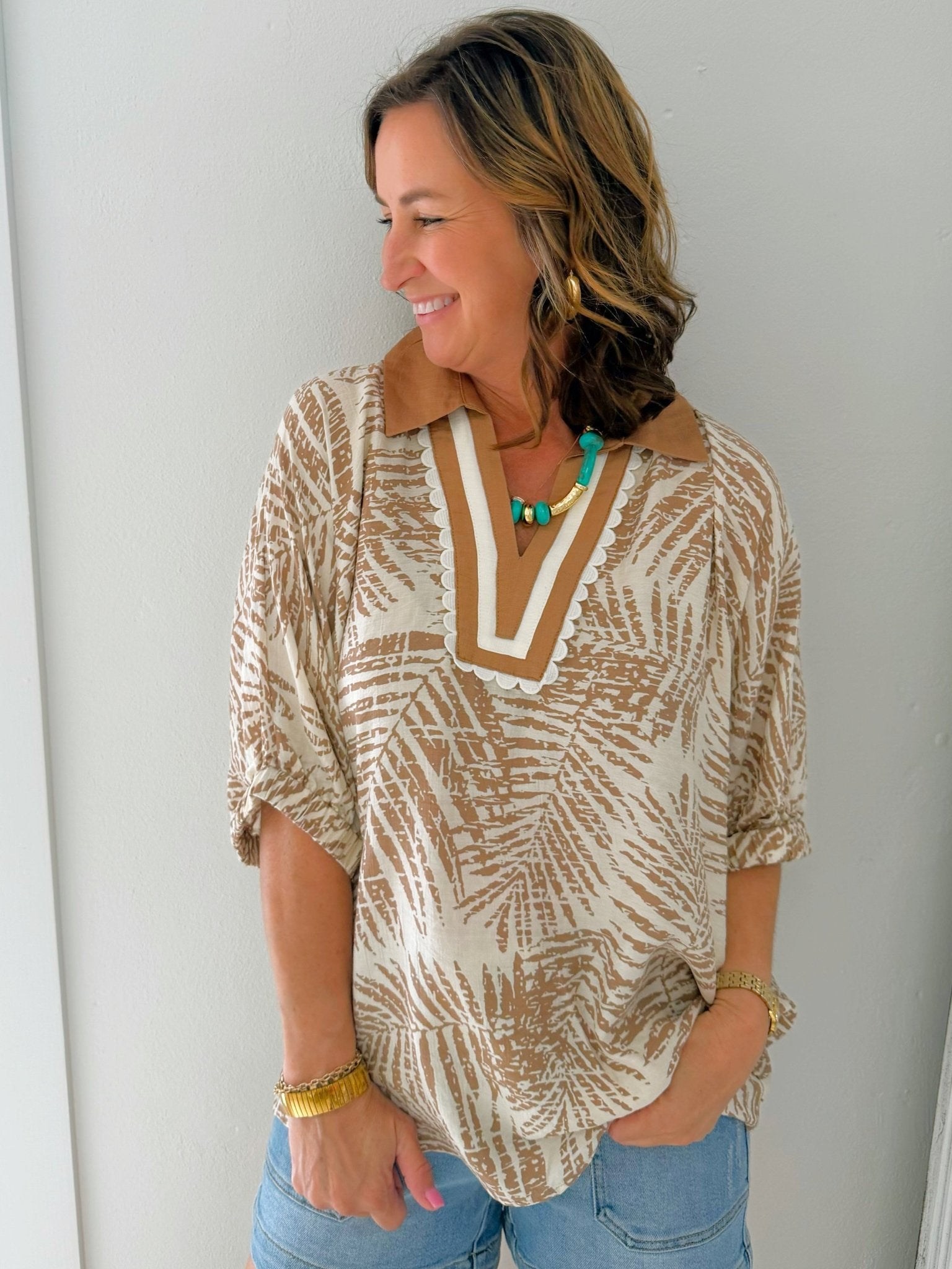 Palm Retreat Dolman Top - Jessi Jayne Boutique