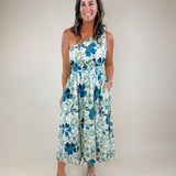 Island Muse One - Shoulder Midi Dress - Jessi Jayne Boutique