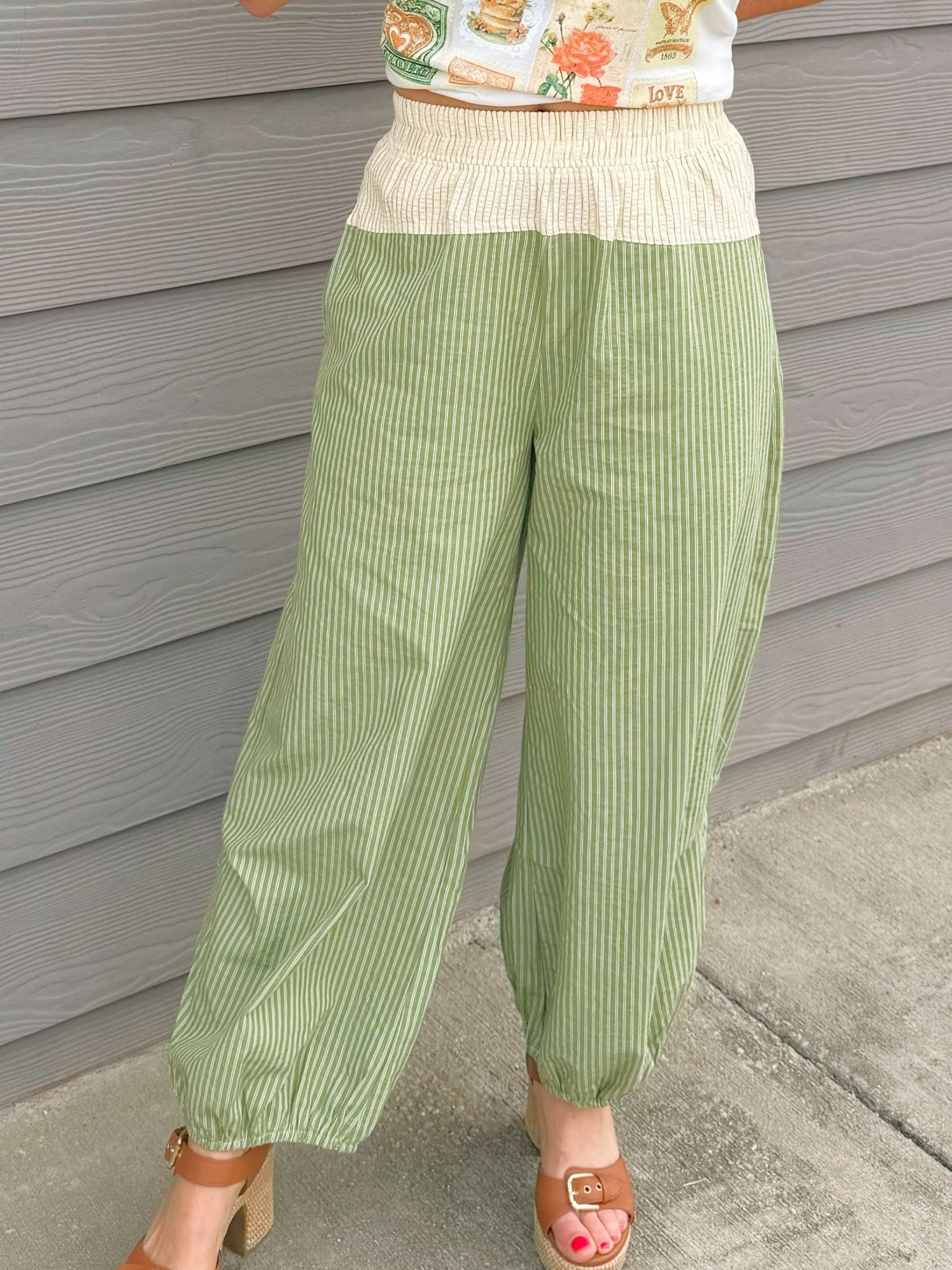 Fresh Start Mixed Panel Jogger Pants - Jessi Jayne Boutique