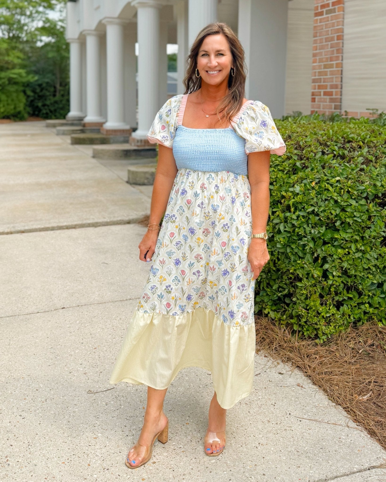 Meadow Song Smocked Midi Dress - Jessi Jayne Boutique