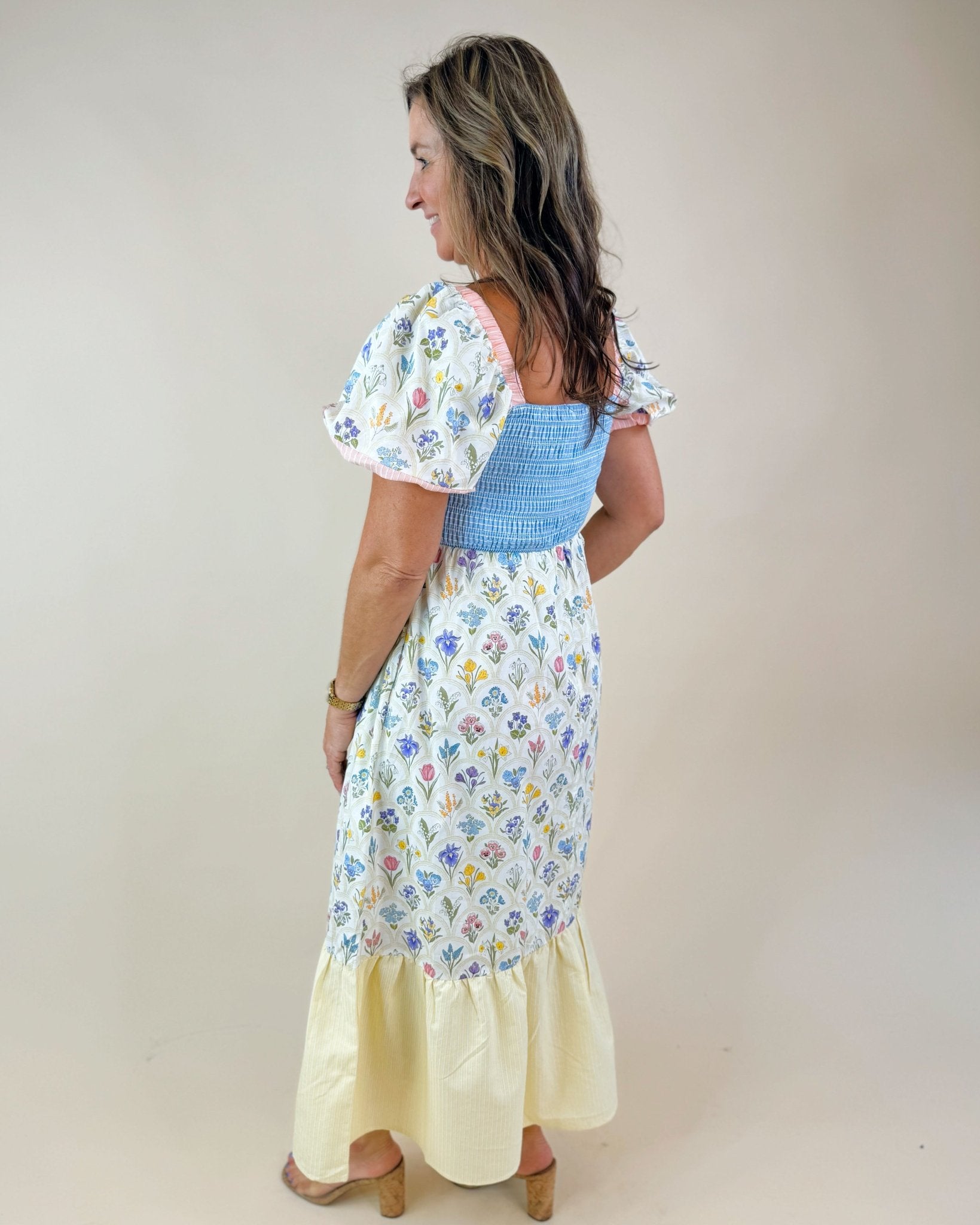 Meadow Song Smocked Midi Dress - Jessi Jayne Boutique