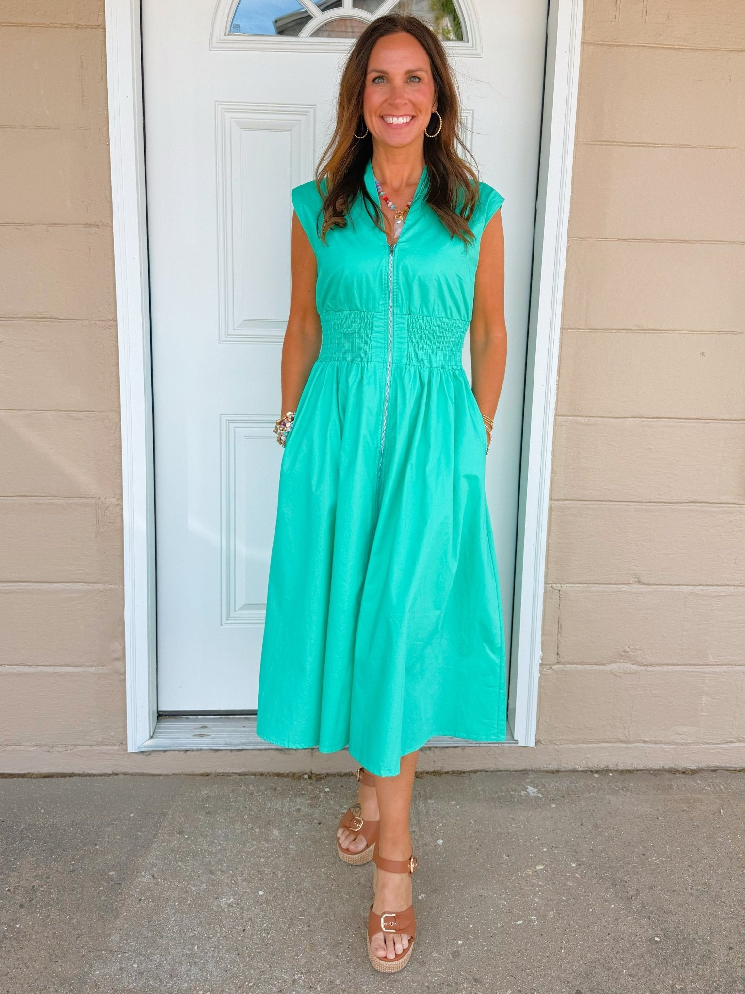 knee length dresses for ladies BROADWAY NYC Jessi Oversized Midi Dress – Mooreheads main image 0