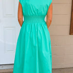 Seafoam Ease Zip Front Midi Dress - Jessi Jayne Boutique