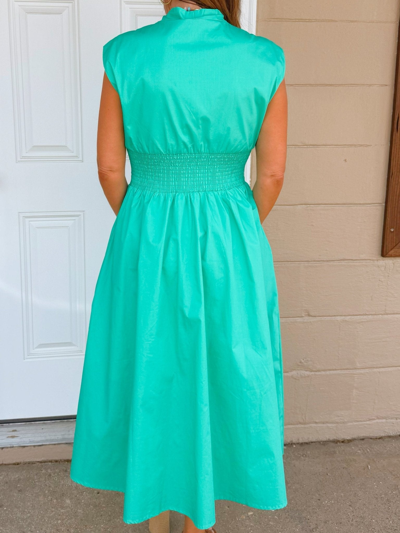 Seafoam Ease Zip Front Midi Dress - Jessi Jayne Boutique